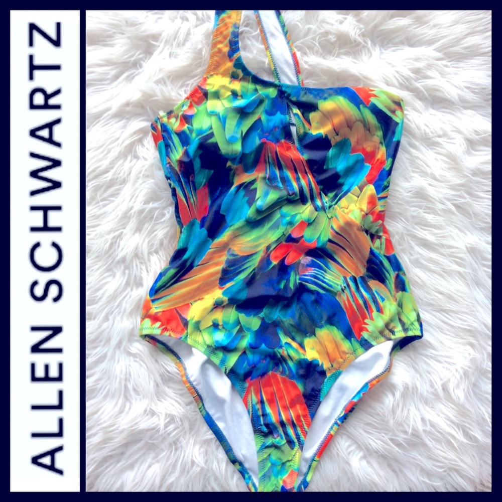 NWOT ABS Allen Schwartz One Shoulder Swimsuit